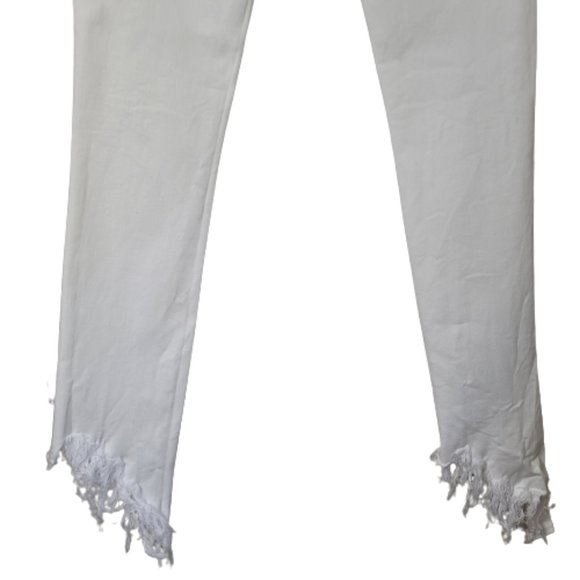 R13 Jeans Kate Skinny Angled Hem Frayed White Denin - Picture 7 of 15